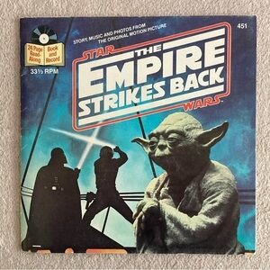 Vintage Star Wars: The Empire Strikes Back Music Record & Read Along Book-1980